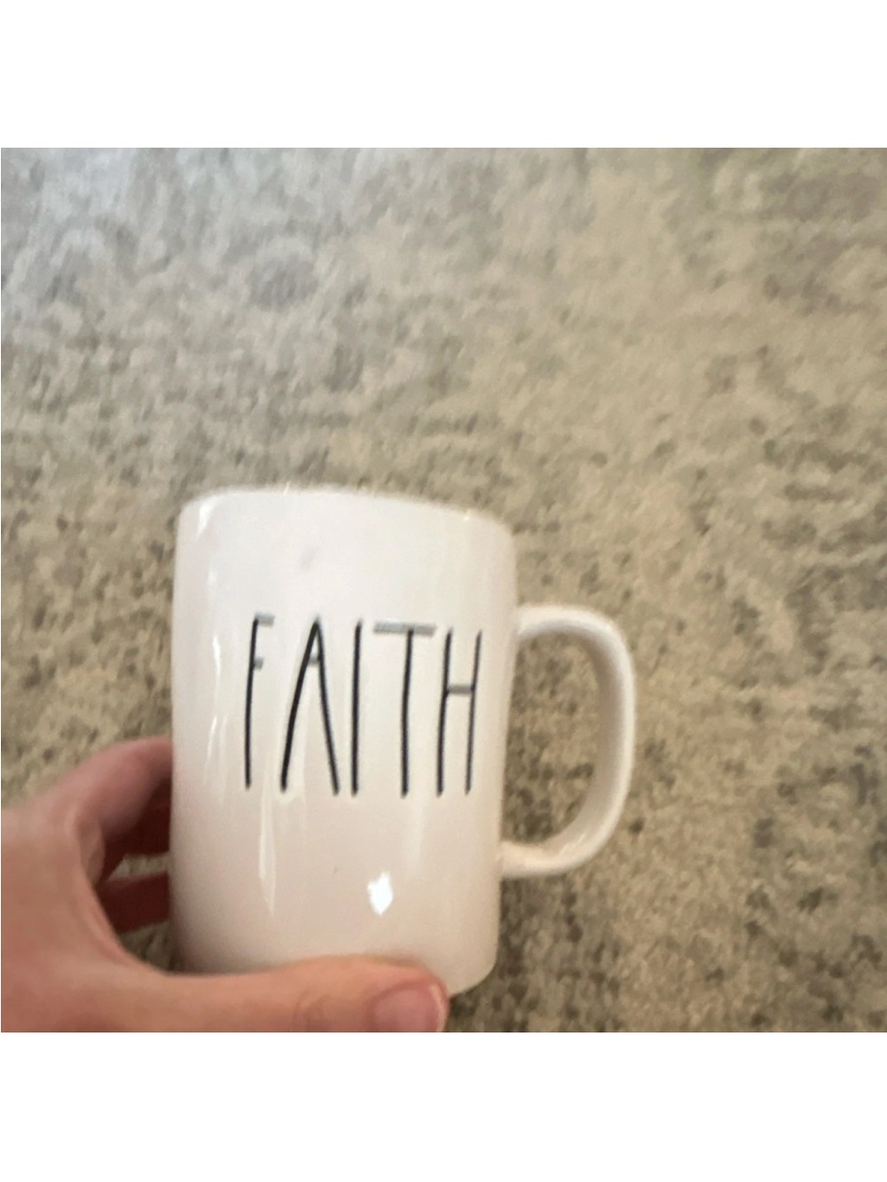 Rae Dunn White Mug with Black "FAITH" Lettering